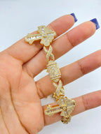 10K Gold Baguette Cross Infinity Diamond Bracelet - additional product view 4