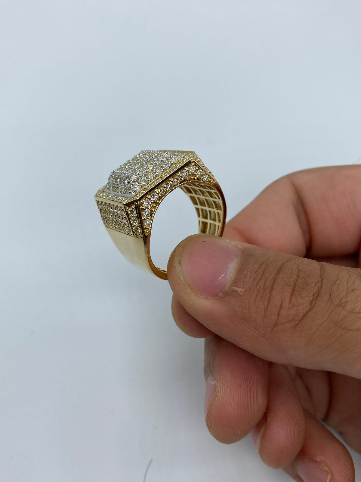 14K Gold Square Titan Diamond Ring - additional product view 6