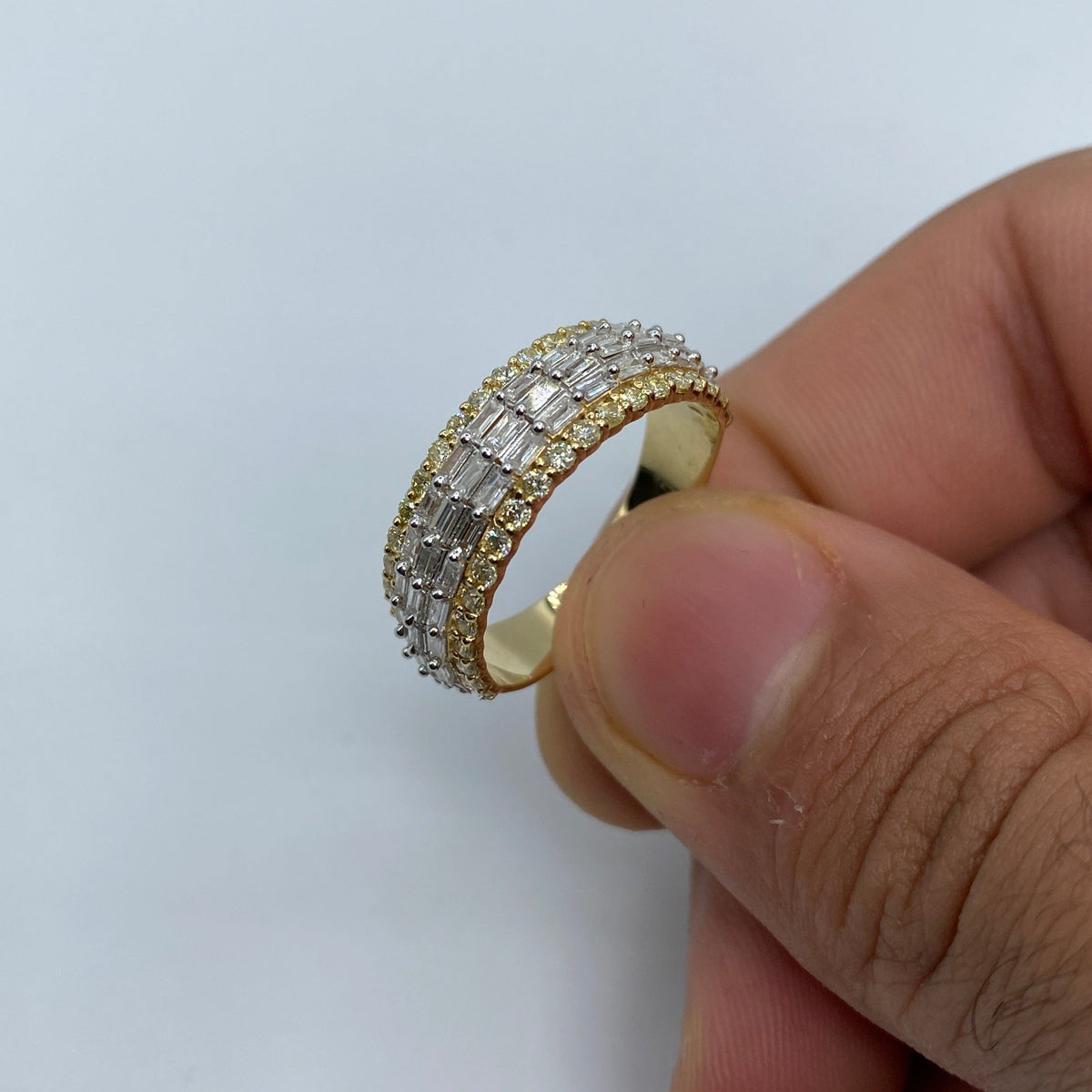 14K Gold Triple Threat Diamond Baguette Ring - additional product view 2
