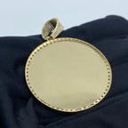 10K Gold Circle Picture Photo CZ Pendant - additional product view 4