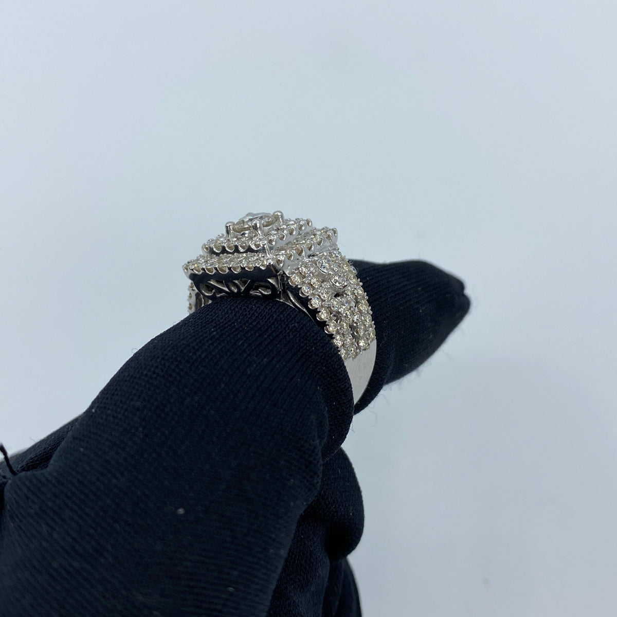 14K Gold Jumbo Square Halo Diamond Engagement Ring - additional product view 3