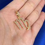 10K Gold Virgo Sign Diamond Pendant - additional product view 5
