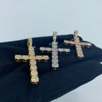 14K Gold Cross Circle Diamond Pendant - additional product view 3