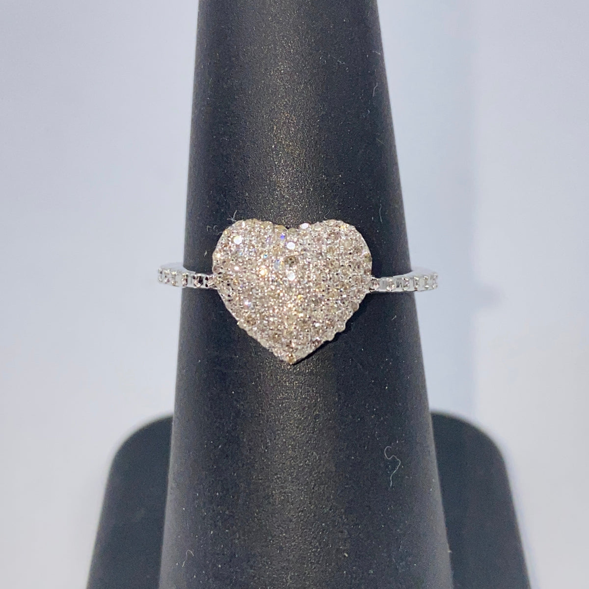 14K Gold Pave Heart Diamond Engagement Ring - additional product view 5