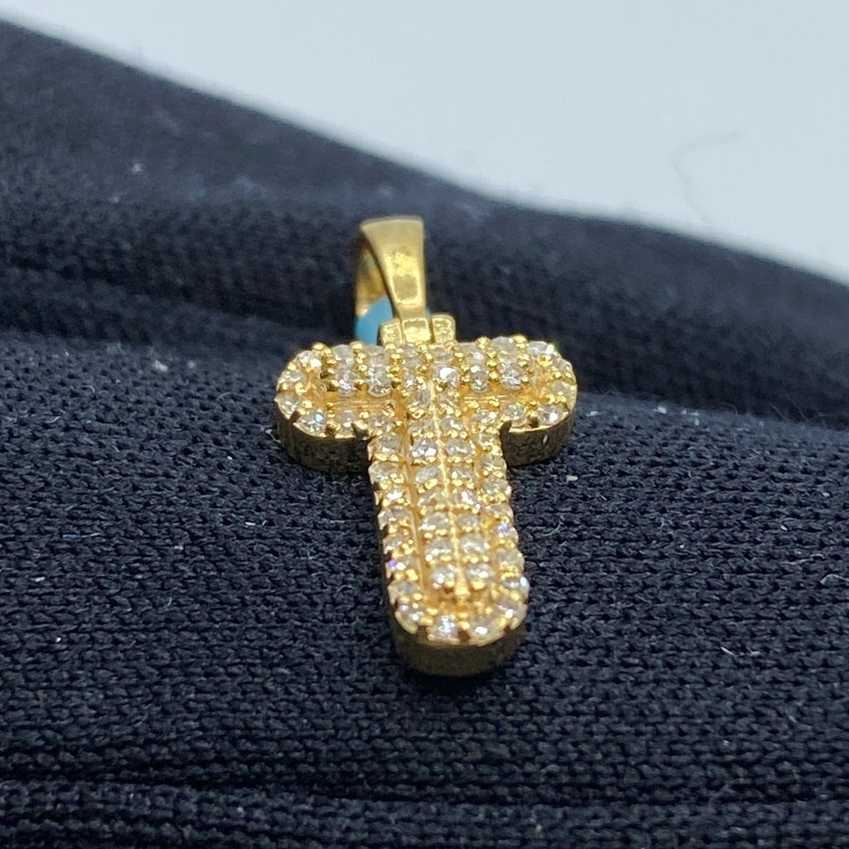 14K Gold Initial T Bubble Diamond Pendant - additional product view 4