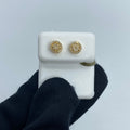 10K Gold Thick Circle Gap Diamond Earrings in yellow gold - close-up product photo