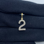 14K Gold Number 2 Diamond Pendant - additional product view 2