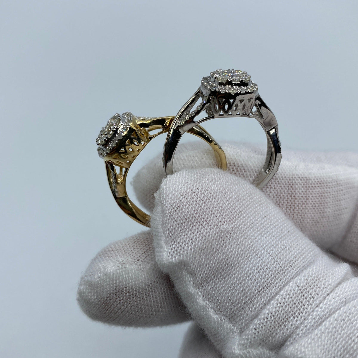 14K Gold Cluster Diamond Engagement Ring - additional product view 2