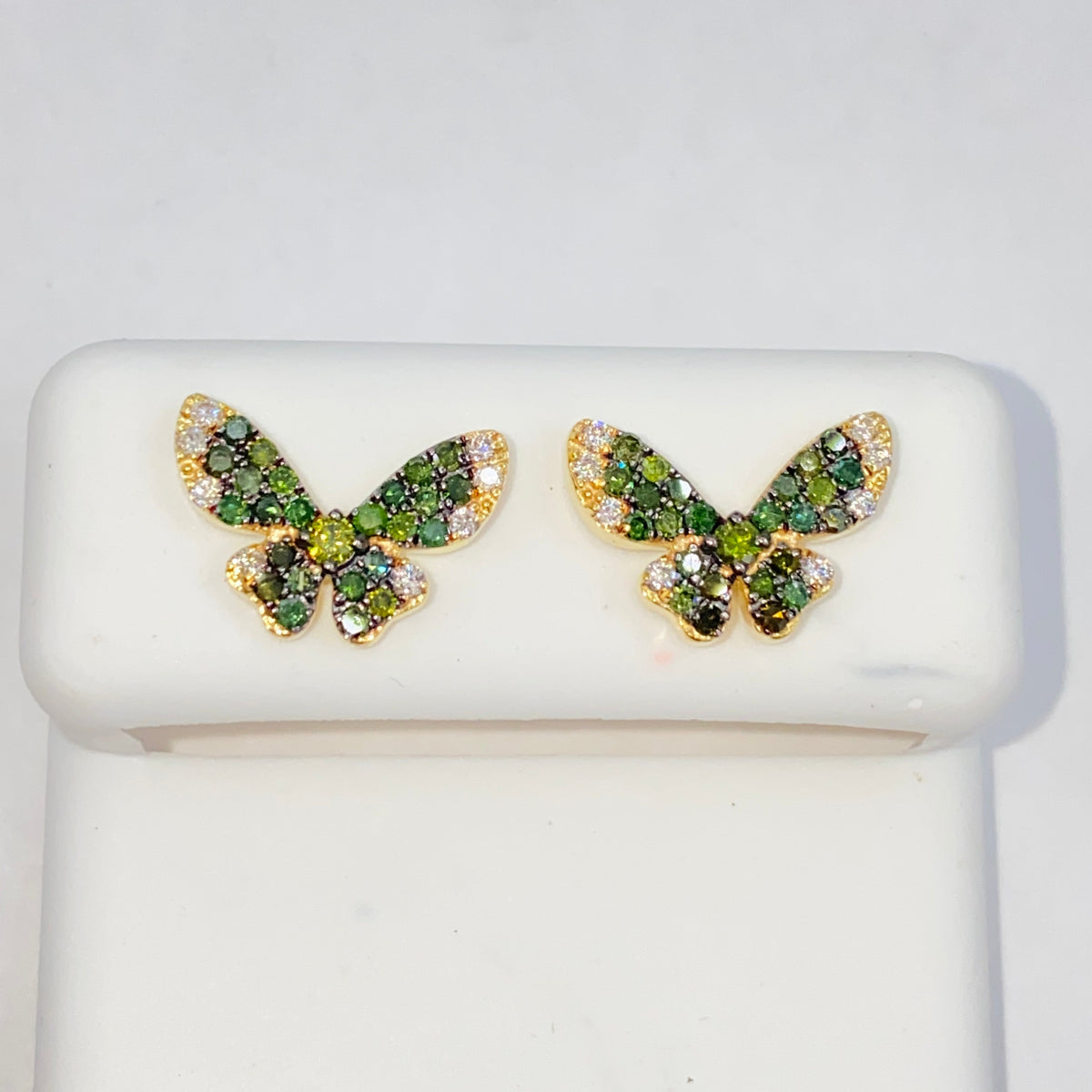 14K Gold Lucky Butterfly Diamond Earrings - additional product view 4