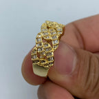 10K Gold Bold Cuban Link Diamond Baguette Ring - additional product view 3
