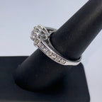 14K Gold Three Stone Pave Diamond Engagement Ring - additional product view 4