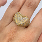 14K Gold Protect Icy Heart Diamond Ring - additional product view 2