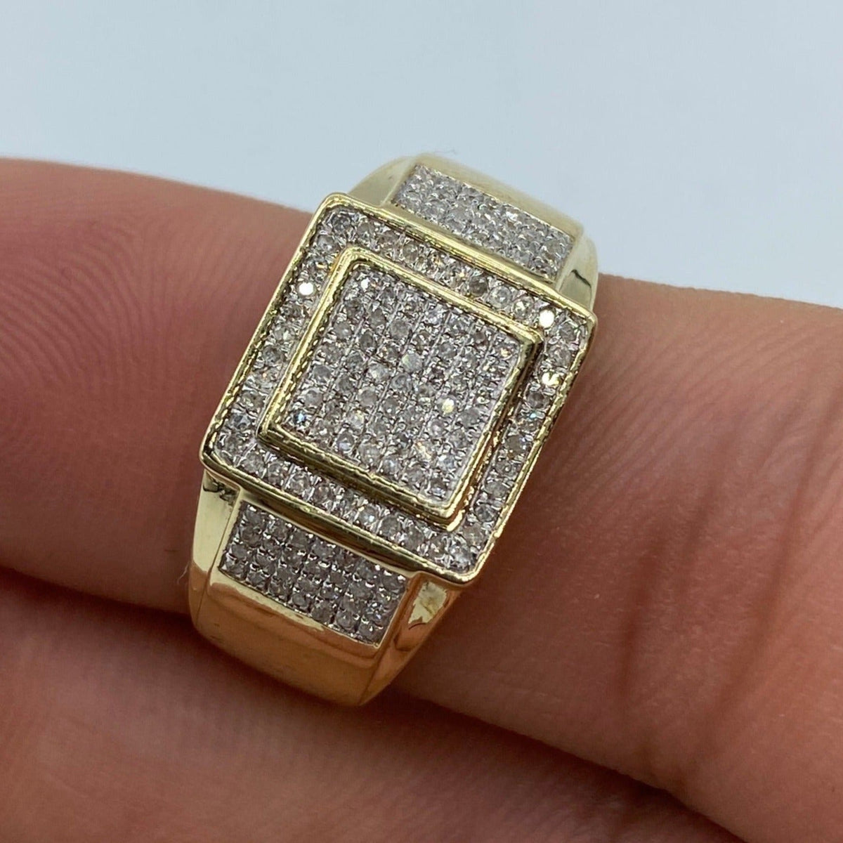 10K Gold 3D Square Diamond Ring - additional product view 2