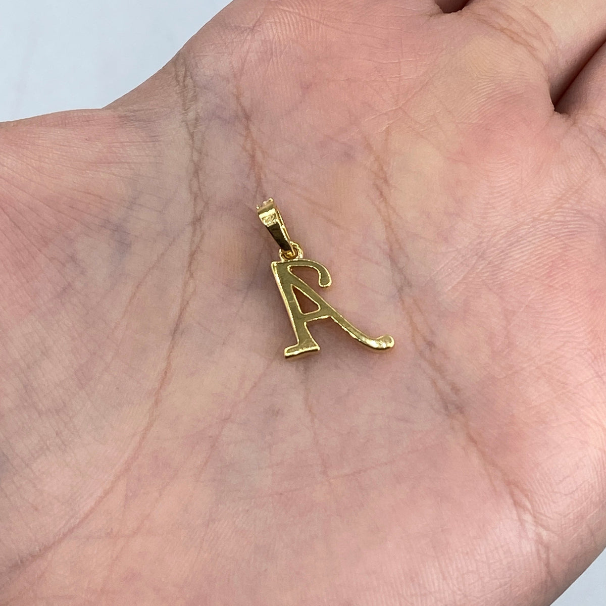 10K Gold Cursive A Initial Diamond Pendant - additional product view 4