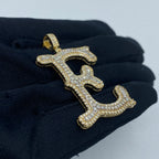 Initial E Old English Diamond Pendant - additional product view 3