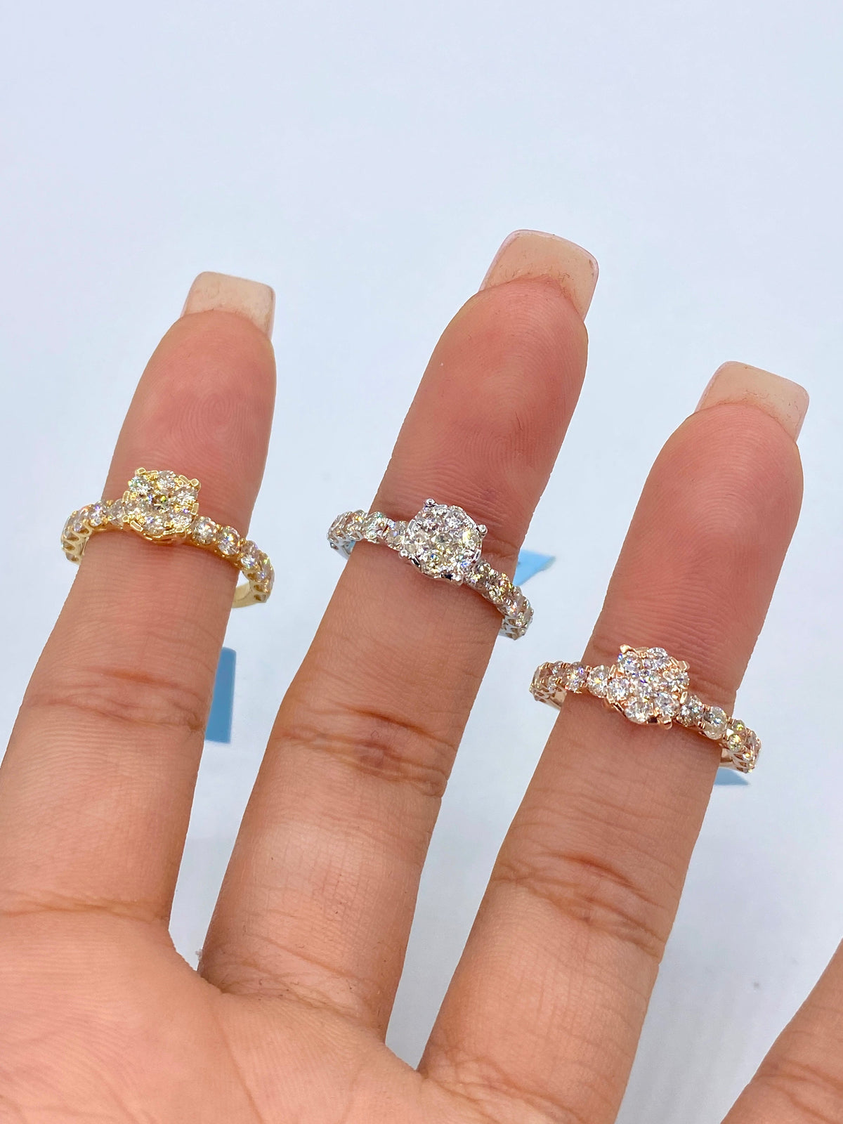 14K Gold Circle One Row Engagement Diamond Ring - additional product view 2