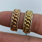 14K Gold 8mm Cuban Link Banded Diamond Ring - additional product view 2