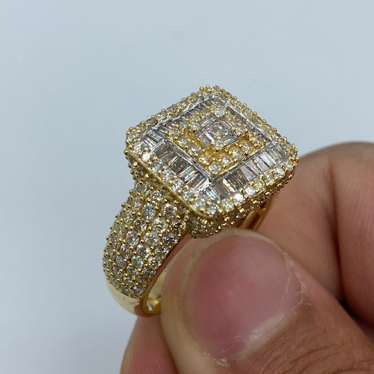 14K Gold Square Diamond Baguette Ring - additional product view 4