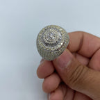 14K Gold Circle Dome Diamond Baguette Ring - additional product view 2
