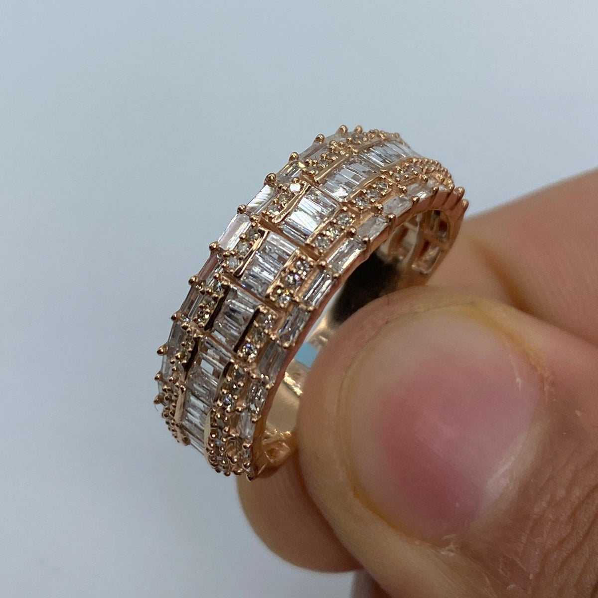 14K Gold Diamond Baguette Band Ring - additional product view 5