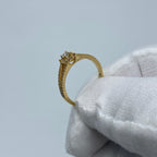14K Yellow Gold Double Band Diamond Engagement Ring - additional product view 5