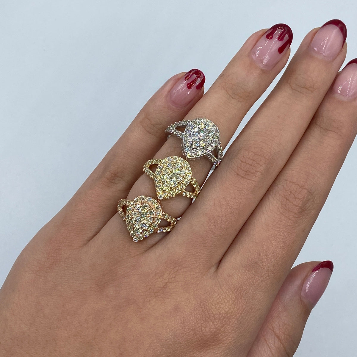 14K Gold Cherish Halo Pear Diamond Engagement Ring - additional product view 2