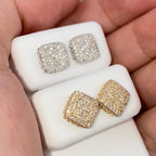 14K Gold 8mm Irving Rounded Square Diamond Earrings - additional product view 5