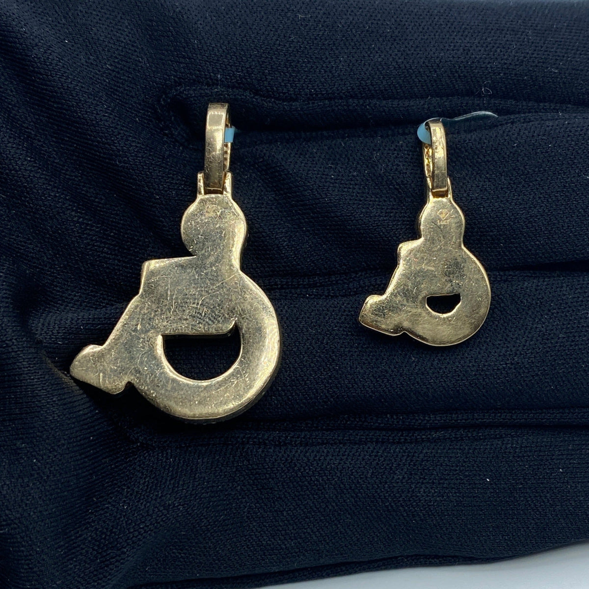 14K Gold Handicap Wheelchair Diamond Pendant - additional product view 6