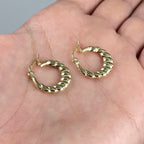 10K Gold Flat Croissant Hoop Earrings - additional product view 4