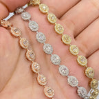 14K Gold Circle Diamond Baguette Tennis Bracelet 7 in - additional product view 3