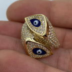 14K Gold Evil Eye Serpent Ring - additional product view 6