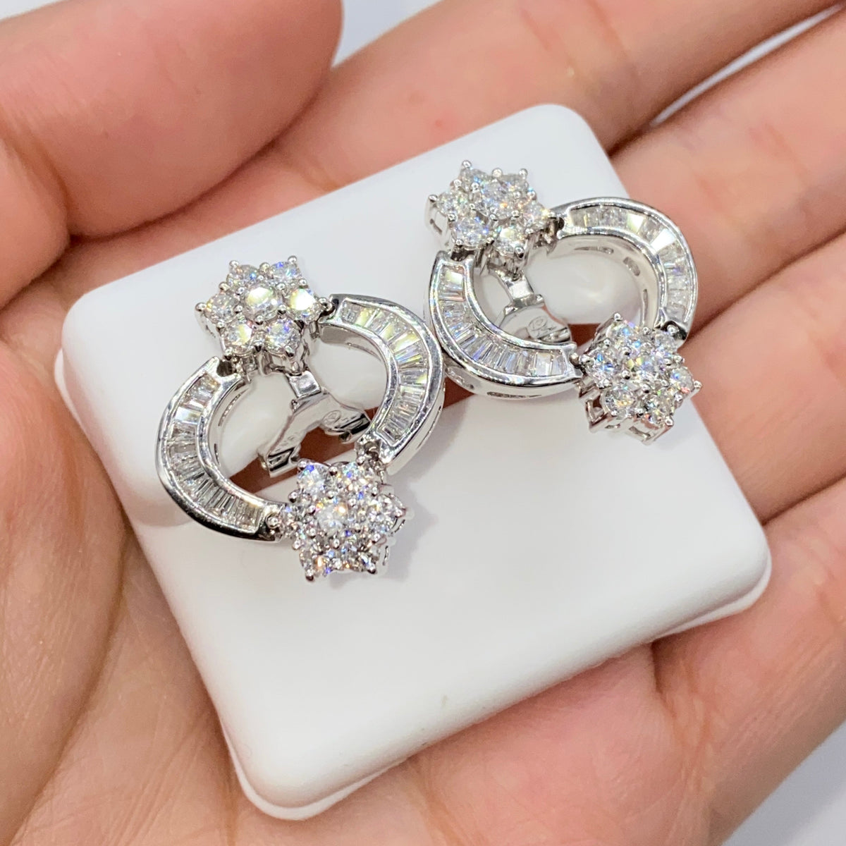 18K Gold Stardust Diamond Baguette Earrings - additional product view 2