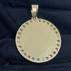10K Gold Circle Picture Photo CZ Pendant - additional product view 4