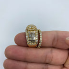 14K Gold Floral Tower Diamond Ring with Matching Band - additional product view 10