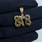 14K Gold 818 Area Code Diamond Pendant - additional product view 4