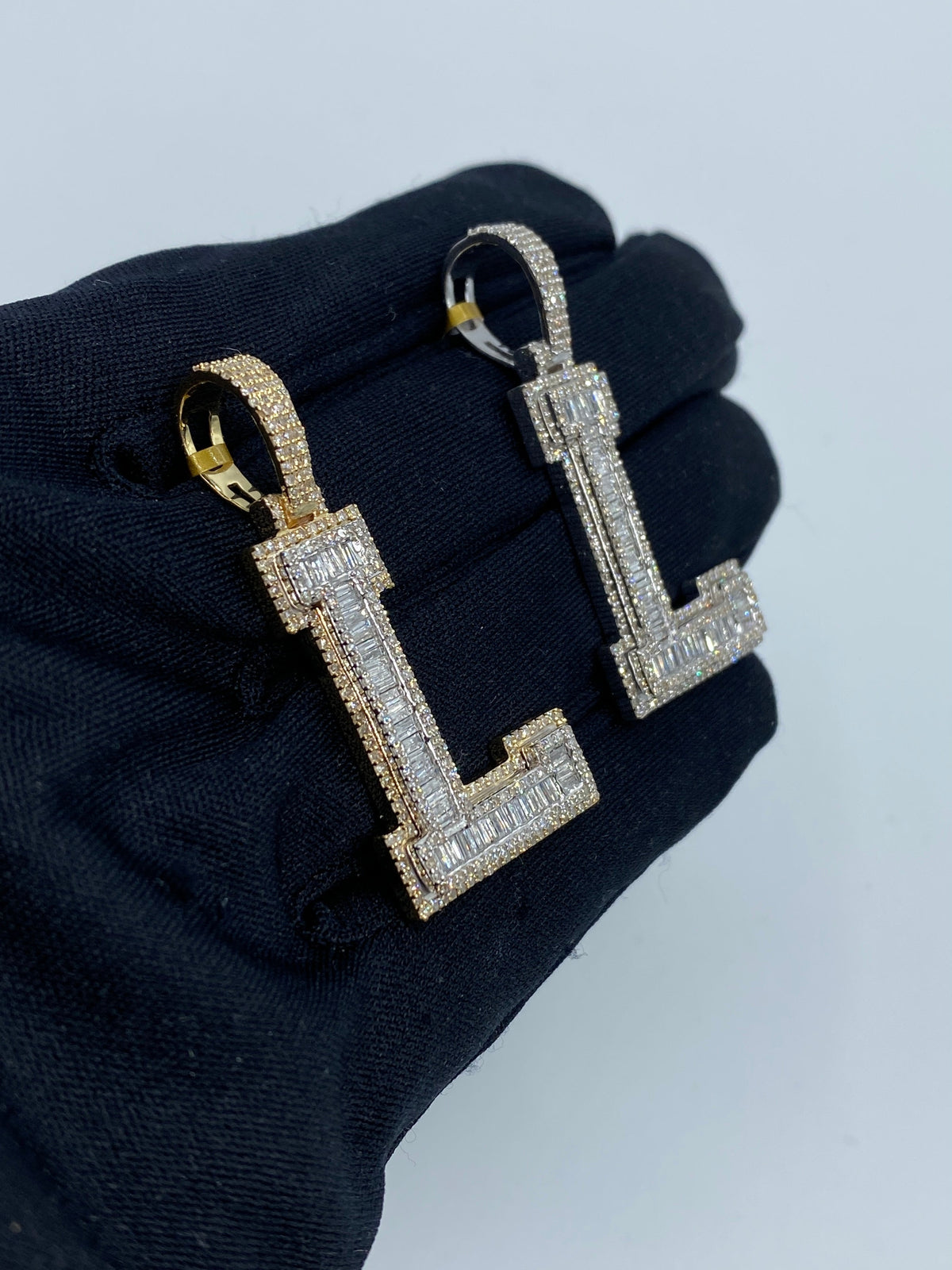 Initial L Baguette Diamond Pendant - additional product view 5