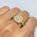 14K Gold Square Diamond Ring in yellow gold - close-up product photo