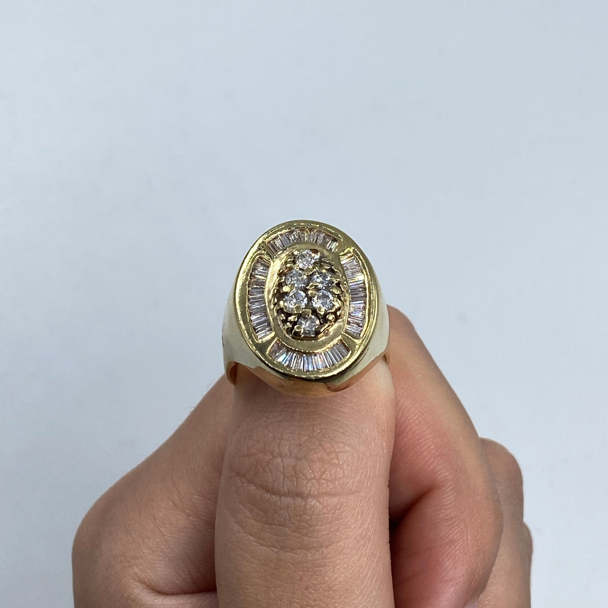 14K Gold Diamond Baguette Cut Signet Ring - additional product view 2
