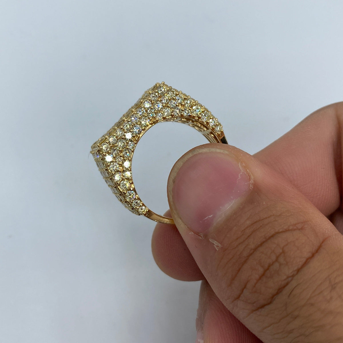 14K Gold Rectangle Ice Diamond Ring - additional product view 4