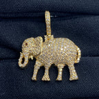 10K Gold Elephant Diamond Pendant 1.8 Ct - additional product view 2