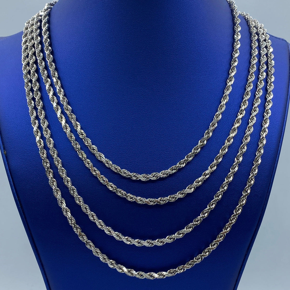 10K 4.7mm Rope Chain in White Gold 18–24 in - main product photo