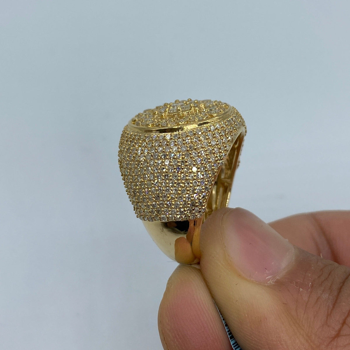 14K Gold Flower Diamond Dome Ring - additional product view 4