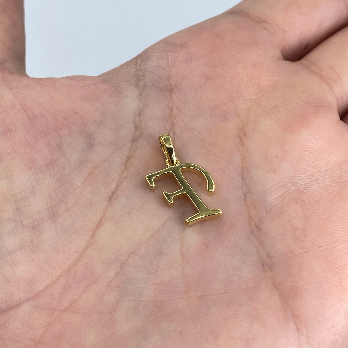 10K Gold Cursive F Initial Diamond Pendant - additional product view 4