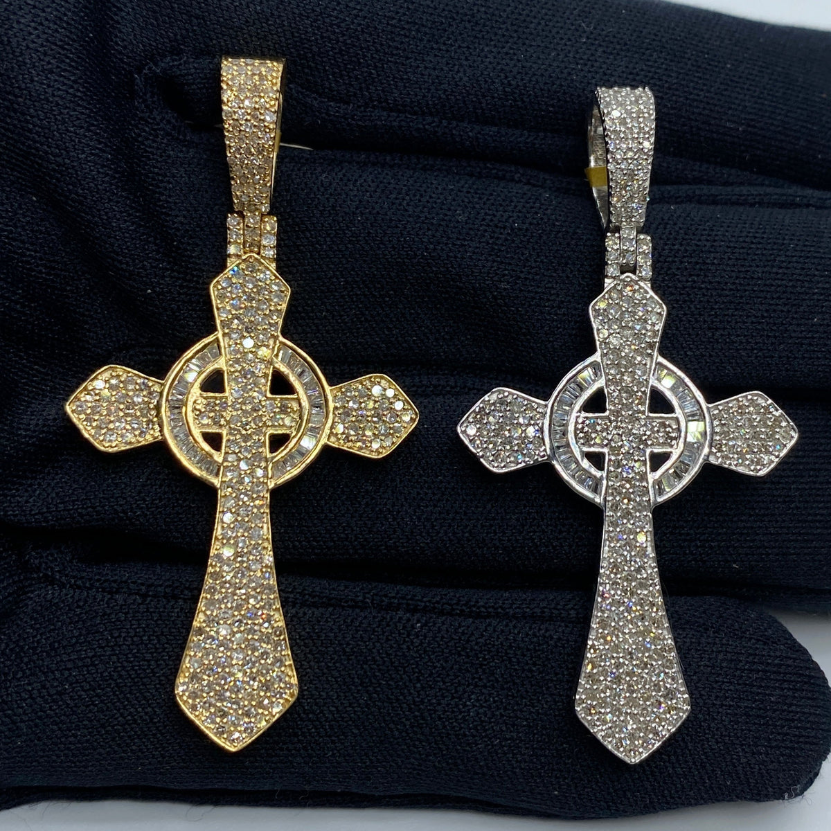 10K Gold Celtic Cross Diamond Baguette Pendant 2.0 Ct - main product photo