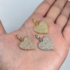 14K Gold Icy Heart Diamond Pendant - additional product view 3