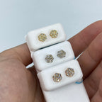 14K Gold Flower Diamond Earrings 0.9 Ct - additional product view 9
