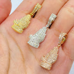 10K Gold Bless Up Praying Hands Diamond Pendant - additional product view 3