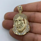 14K Gold Jesus Head Pendant 1.9 in - additional product view 7