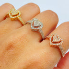 14K Gold Rare Heart Halo Diamond Ring - additional product view 4