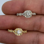 14K Gold Large Center Stone Spiral Diamond Engagement Ring - additional product view 3